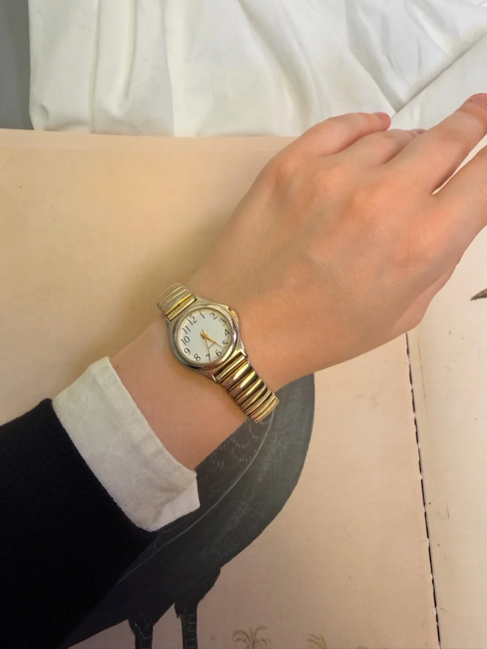 Vintage Women's Two-Tone Gold and Silver Expansion Band Watch